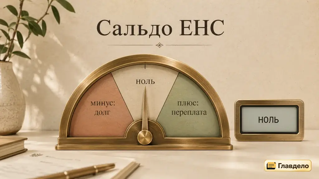 Сальдо ЕНС - положительное переплата и отрицательное долг