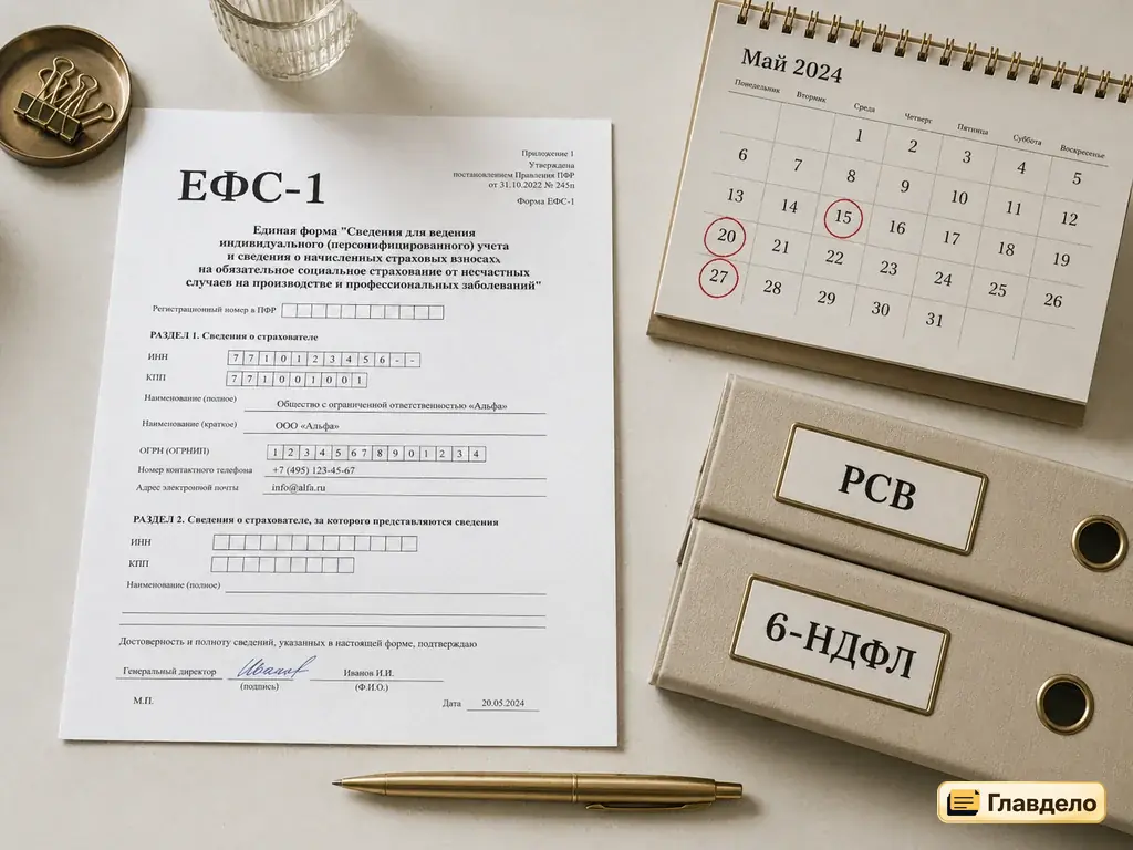 Форма ЕФС-1 и сроки отчётности ИП за работников в 2026 году