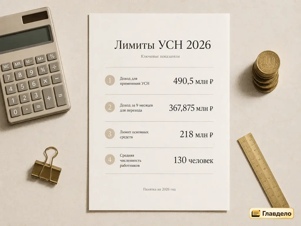 Лимиты УСН в 2026 году: доход, численность и основные средства для перехода