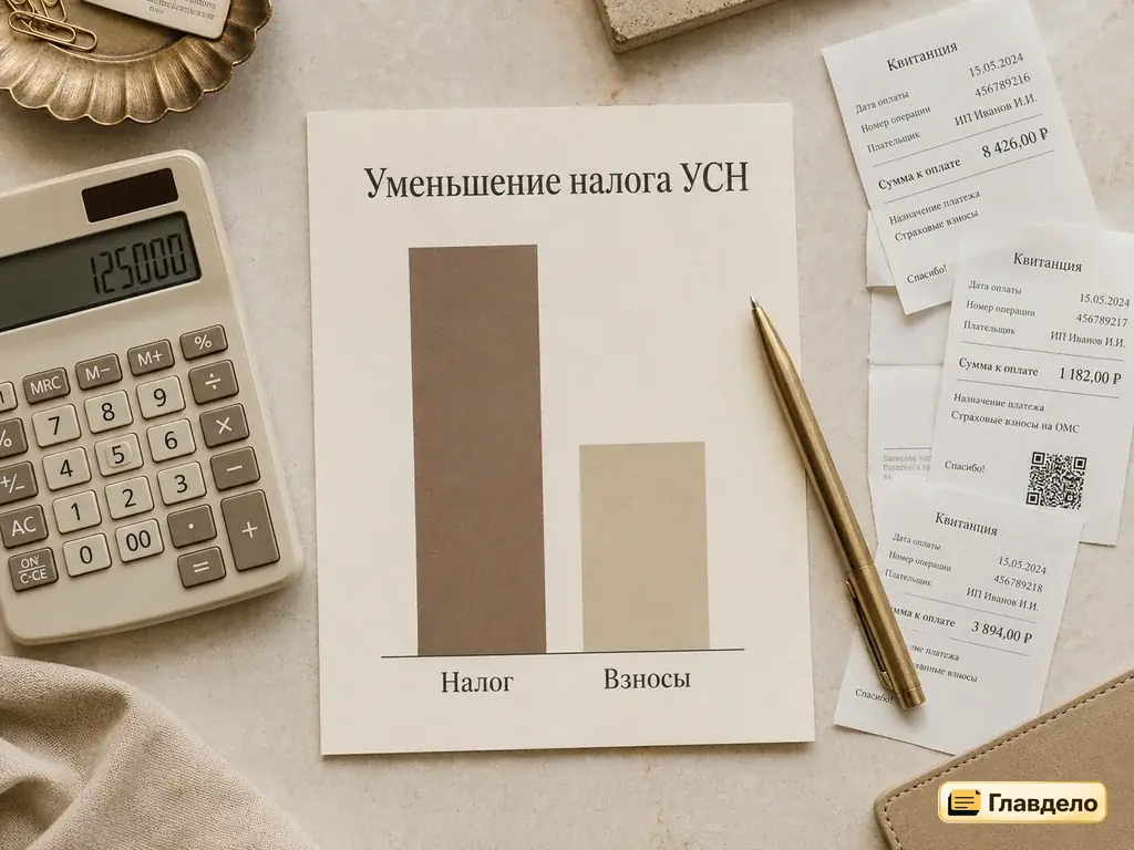 Поквартальный расчёт уменьшения налога УСН на страховые взносы