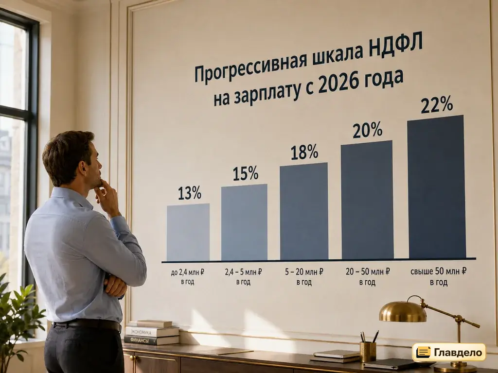 Прогрессивная шкала НДФЛ на зарплату в 2026 году