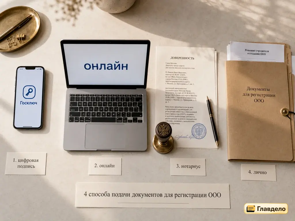 Способы подачи документов на регистрацию ООО