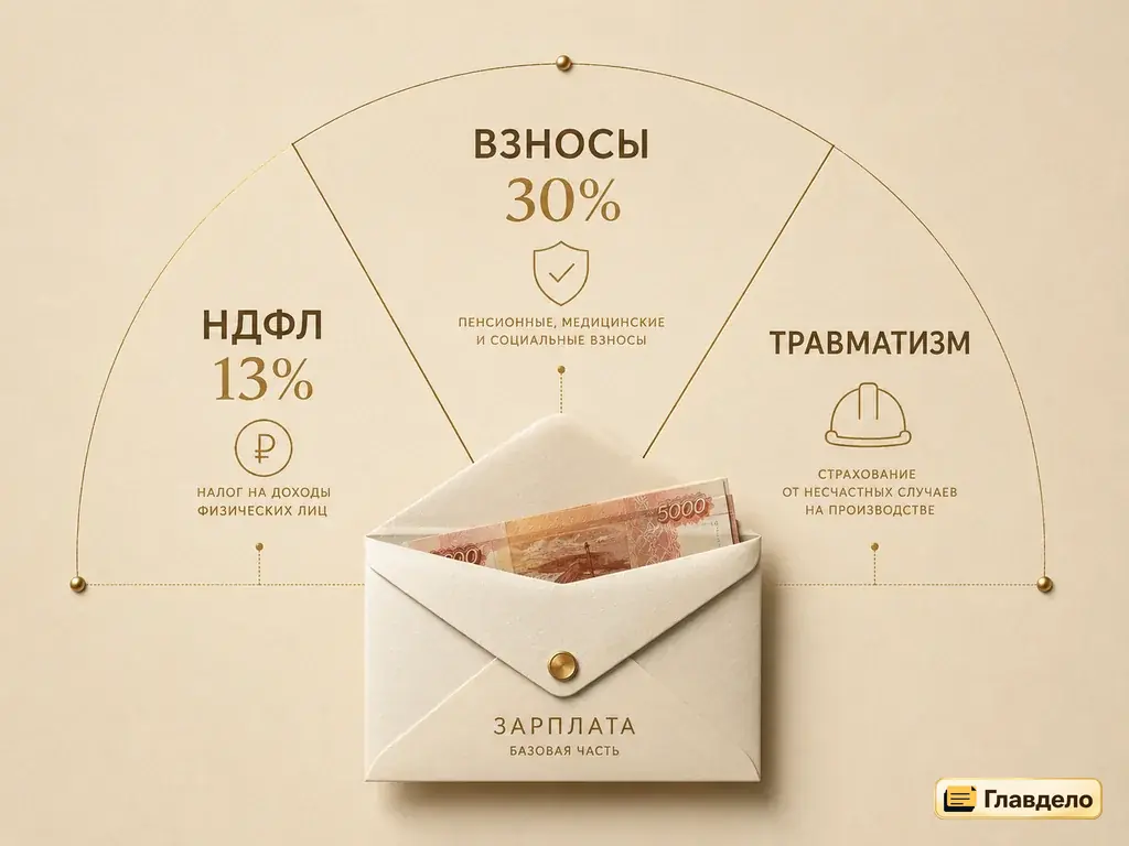 Взносы и НДФЛ за работника у ИП в 2026 году