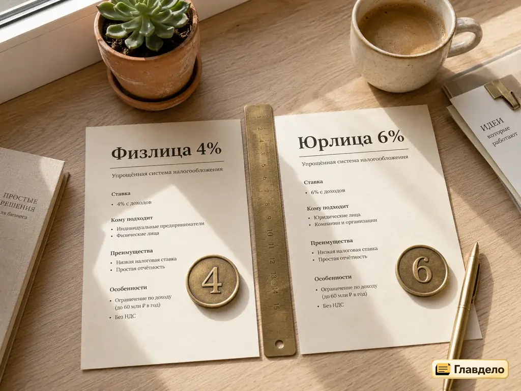 Ставки НПД 4% и 6% для самозанятого в 2026 году