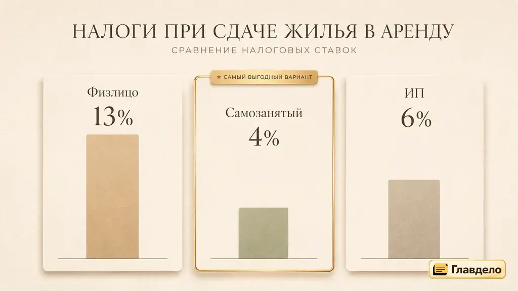 Что выгоднее при сдаче квартиры - самозанятый, физлицо или ИП